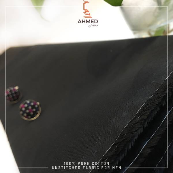 SUMMER Black Unstitched Fabric “Cotton” – Ahmed Fabrics