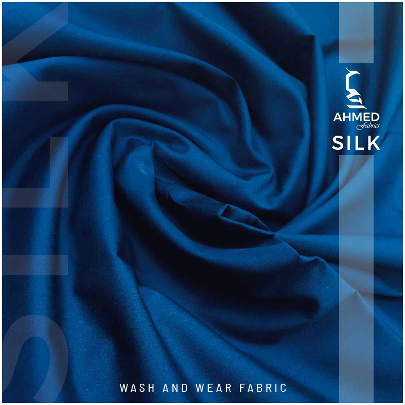 SILK Sky Unstitched Fabric “Wash’N’Wear” Ahmed Fabrics