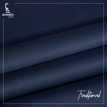 TRADITIONAL Navy Blue Unstitched Fabric “Cotton”