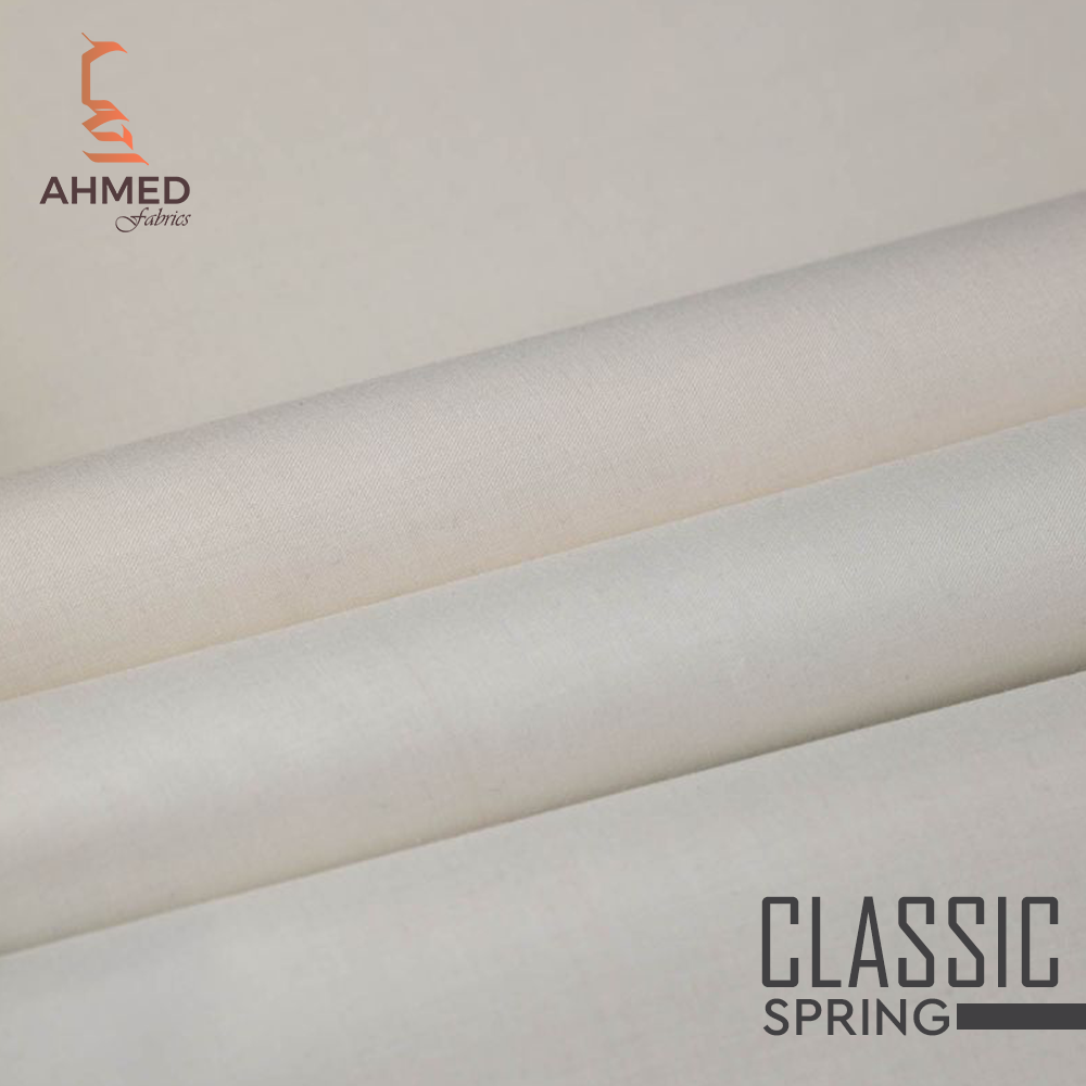 SILK Off White Unstitched Fabric “Wash'N'Wear” – Ahmed Fabrics