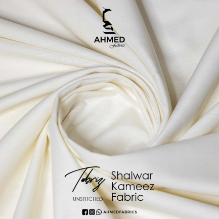 Plain-Off White,Tabriz Shalwar Kameez Fabric