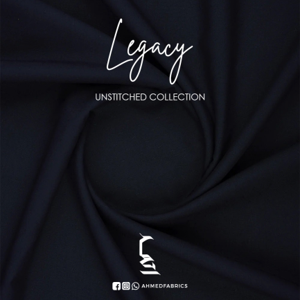 LEGACY Dark Navy Blue Premium Men Unstitched Fabric