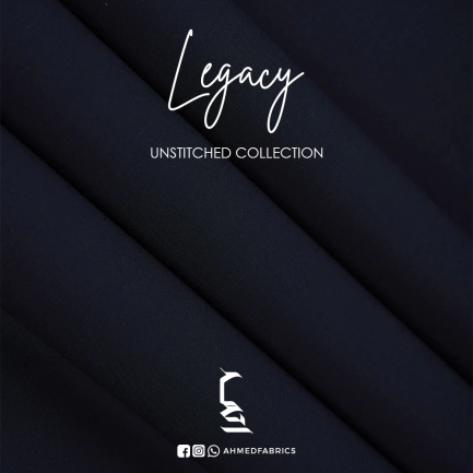 LEGACY Navy Blue Premium Men Unstitched Fabric